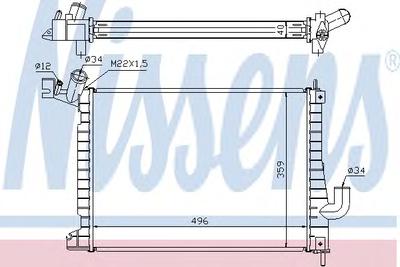 Радиатор, охлаждение двигателя NISSENS 63019A