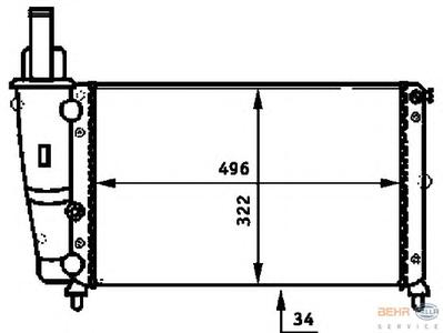 Радиатор, охлаждение двигателя HELLA 8MK376713381