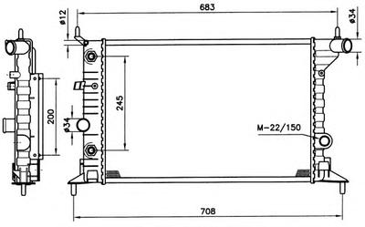 Радиатор, охлаждение двигателя NRF 519516