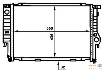 Радиатор, охлаждение двигателя HELLA 8MK376713281