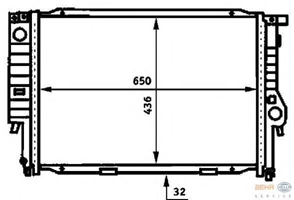 Радиатор, охлаждение двигателя HELLA