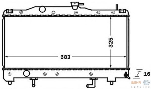 Радиатор, охлаждение двигателя HELLA
