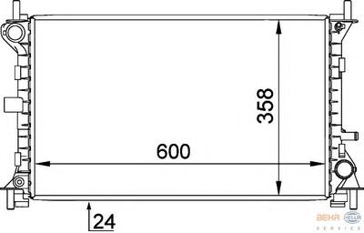 Радиатор, охлаждение двигателя HELLA 8MK376720301