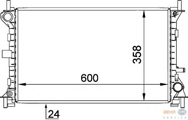 Радиатор, охлаждение двигателя HELLA