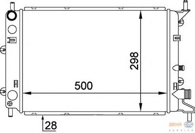 Радиатор, охлаждение двигателя HELLA 8MK376714171