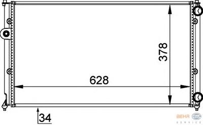Радиатор, охлаждение двигателя HELLA 8MK376714451