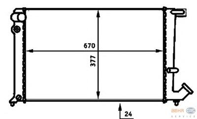 Радиатор, охлаждение двигателя HELLA 8MK376716591