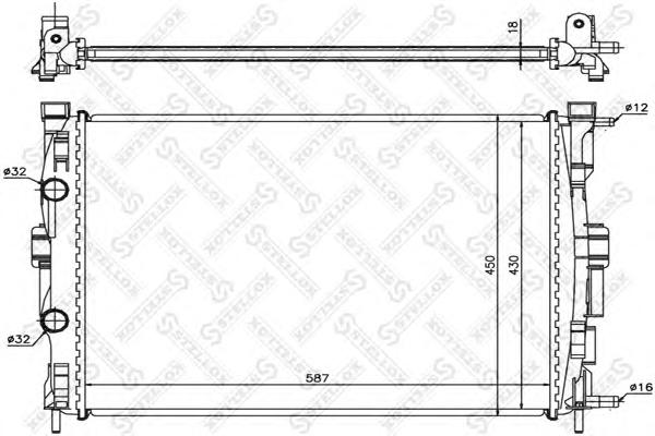 Радиатор, охлаждение двигателя STELLOX