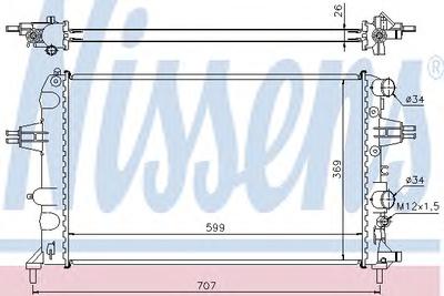 Радиатор, охлаждение двигателя NISSENS 63095A