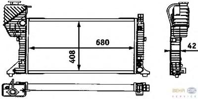 Радиатор, охлаждение двигателя HELLA 8MK376721441