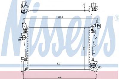 Радиатор, охлаждение двигателя NISSENS 61917