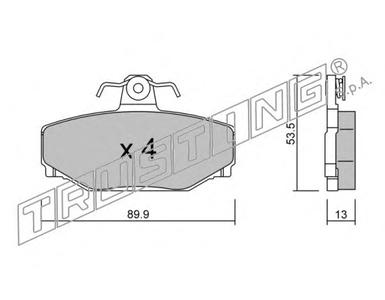 Комплект тормозных колодок, дисковый тормоз TRUSTING 1330
