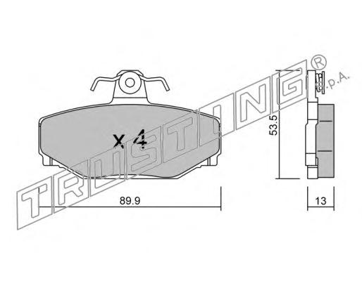 Комплект тормозных колодок, дисковый тормоз TRUSTING