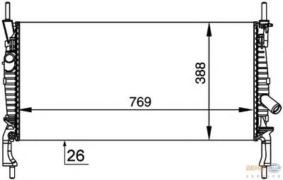Радиатор, охлаждение двигателя HELLA 8MK376764411