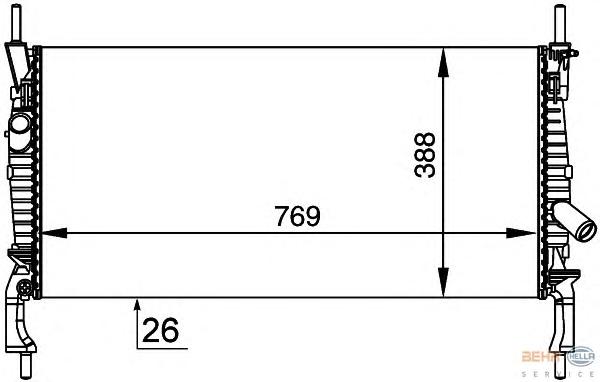 Радиатор, охлаждение двигателя HELLA