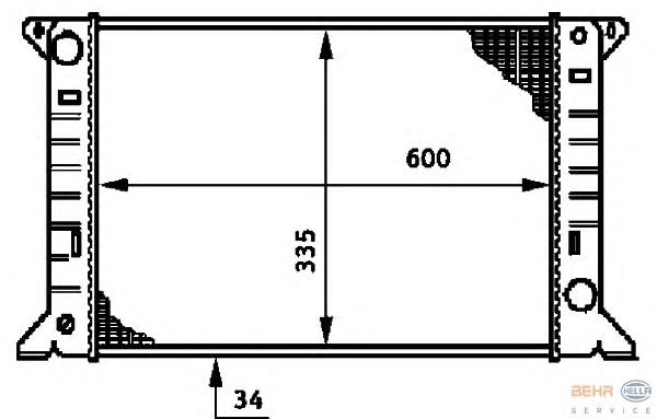 Радиатор, охлаждение двигателя HELLA