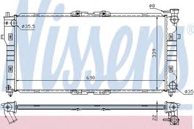Радиатор, охлаждение двигателя NISSENS 62392