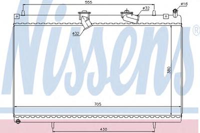 Радиатор, охлаждение двигателя NISSENS 63619