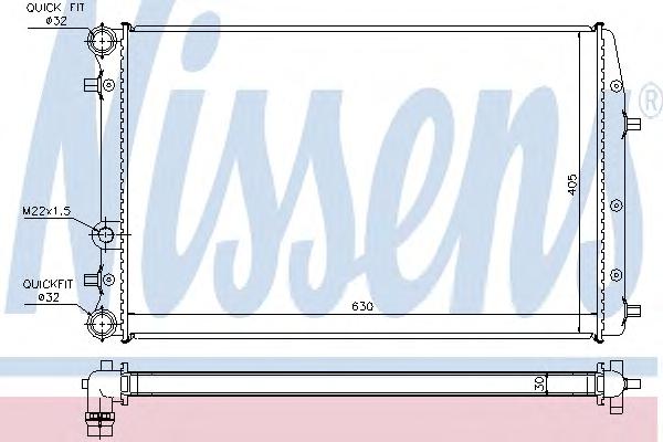 Радиатор, охлаждение двигателя NISSENS