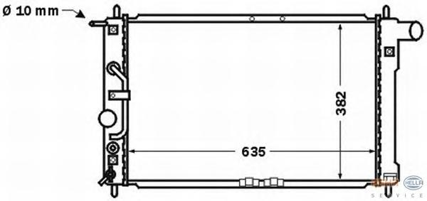 Радиатор, охлаждение двигателя HELLA