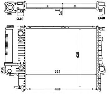 Радиатор, охлаждение двигателя NRF 53869