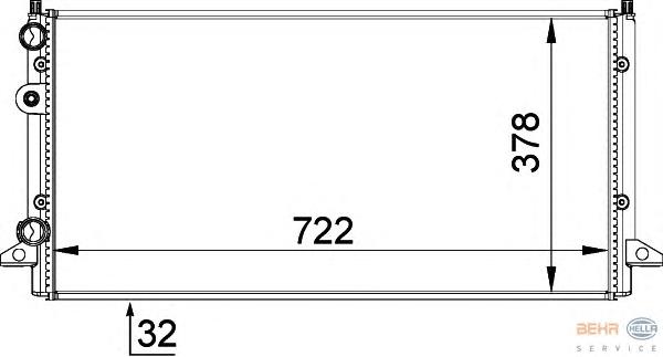 Радиатор, охлаждение двигателя HELLA