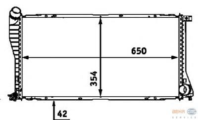 Радиатор, охлаждение двигателя HELLA 8MK376712394