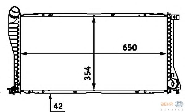 Радиатор, охлаждение двигателя HELLA