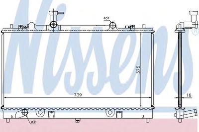 Радиатор, охлаждение двигателя NISSENS 62466A