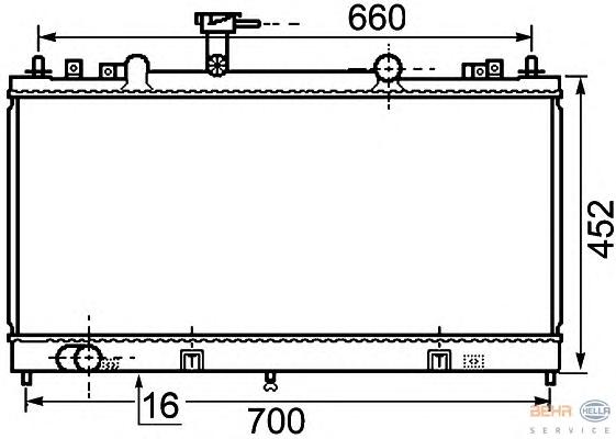 Радиатор, охлаждение двигателя HELLA