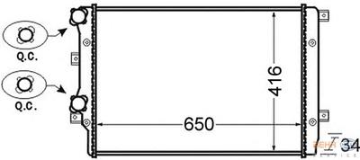 Радиатор, охлаждение двигателя HELLA 8MK376726704