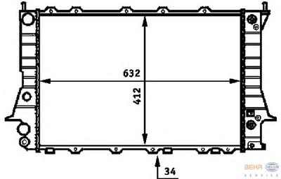 Радиатор, охлаждение двигателя HELLA 8MK376715081