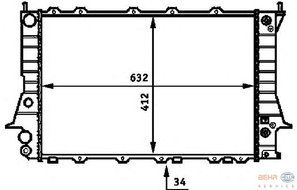 Радиатор, охлаждение двигателя HELLA