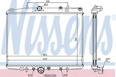 Радиатор, охлаждение двигателя NISSENS 63702