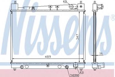 Радиатор, охлаждение двигателя NISSENS 64798