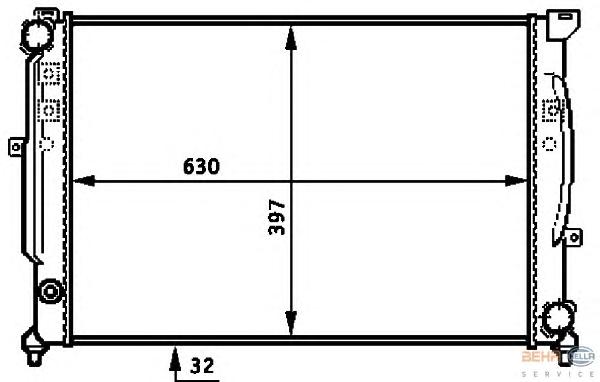 Радиатор, охлаждение двигателя HELLA