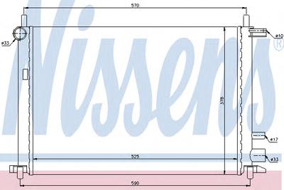 Радиатор, охлаждение двигателя NISSENS 62053