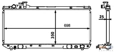 Радиатор, охлаждение двигателя HELLA 8MK376718451