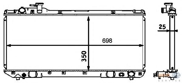 Радиатор, охлаждение двигателя HELLA