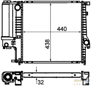 Радиатор, охлаждение двигателя HELLA 8MK376713121