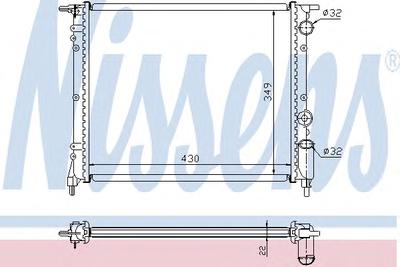 Радиатор, охлаждение двигателя NISSENS 63919