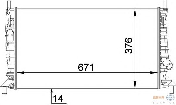 Радиатор, охлаждение двигателя HELLA
