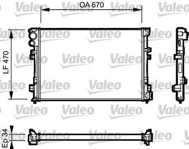 Радиатор, охлаждение двигателя VALEO 731168