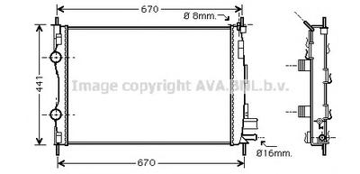 Радиатор, охлаждение двигателя AVA QUALITY COOLING DN2361