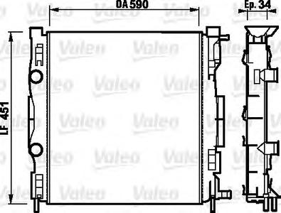 Радиатор, охлаждение двигателя VALEO 732874