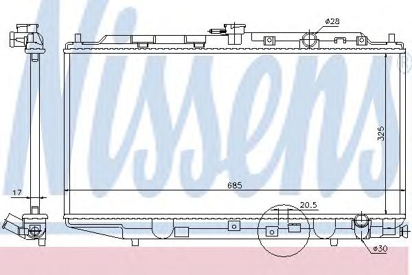 Радиатор, охлаждение двигателя NISSENS