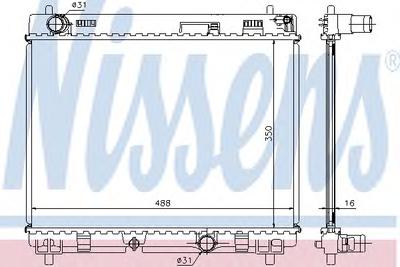 Радиатор, охлаждение двигателя NISSENS 64676A