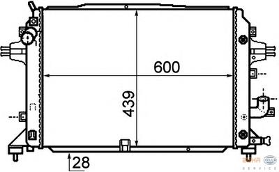 Радиатор, охлаждение двигателя HELLA