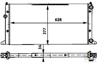 Радиатор, охлаждение двигателя HELLA 8MK376715021