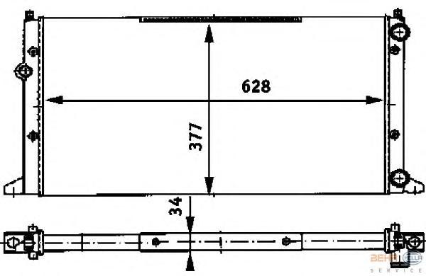 Радиатор, охлаждение двигателя HELLA